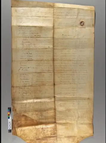 Third Treaty of Prairie Du Chien between the U.S. and the Winnebago Tribe, 1829, iron gall ink on parchment. The Huntington Library, Art Museum, and Botanical Gardens.